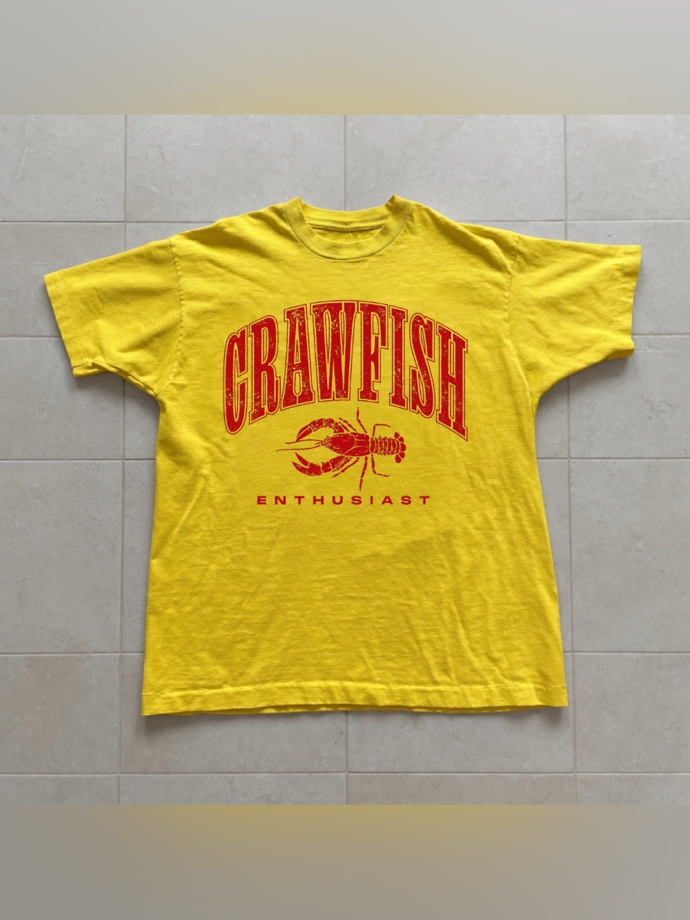 Crawfish Enthusiasts Seafood Yellow Funny Graphic T-Shirt